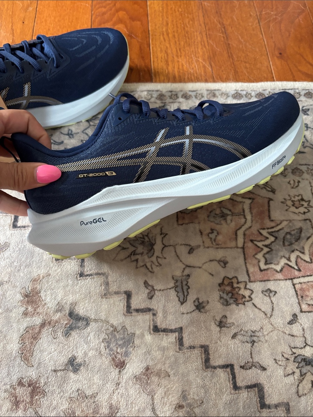 ASICS Navy Athletic Running Shoes with Gold Accents GT 2000 13 - Picture 7 of 8